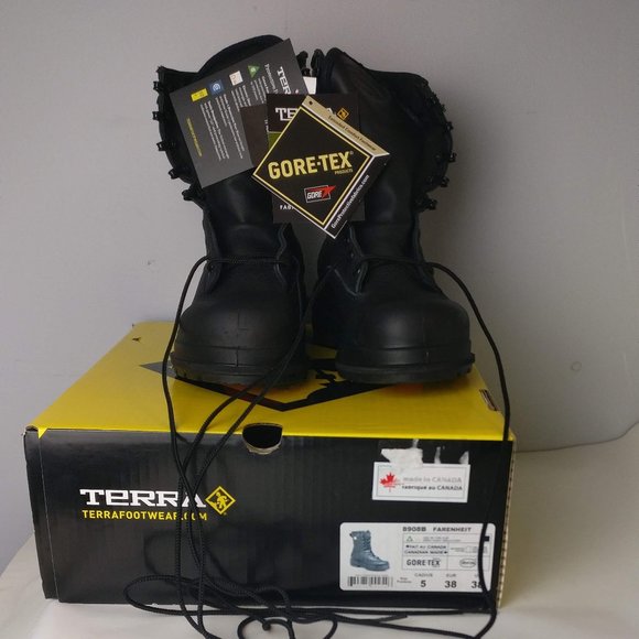 TERRA 8"Fahrenheit 8908B Field Fire Industrial Safety Steel VIBRAM GTX BOOT 7.5 - Picture 2 of 15